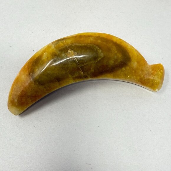 Alabaster Fruit Set of 4 Pieces Banana Apples Mango Stone Marble Vintage - Picture 8 of 16